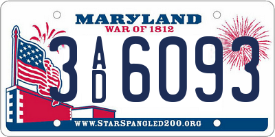 MD license plate 3AD6093
