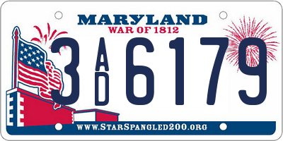 MD license plate 3AD6179