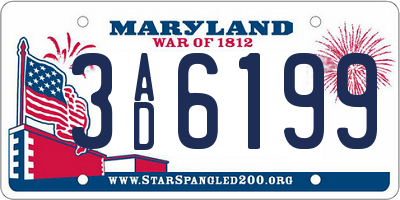 MD license plate 3AD6199