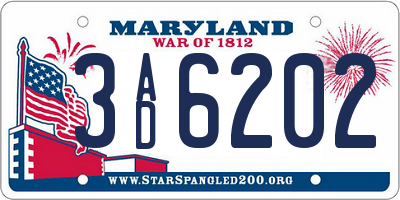 MD license plate 3AD6202