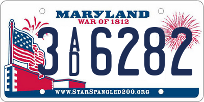 MD license plate 3AD6282