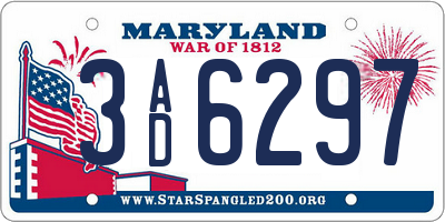 MD license plate 3AD6297