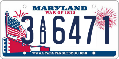 MD license plate 3AD6471