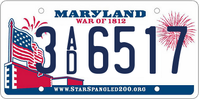 MD license plate 3AD6517