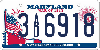 MD license plate 3AD6918