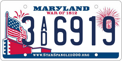 MD license plate 3AD6919