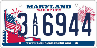 MD license plate 3AD6944