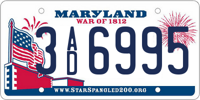 MD license plate 3AD6995