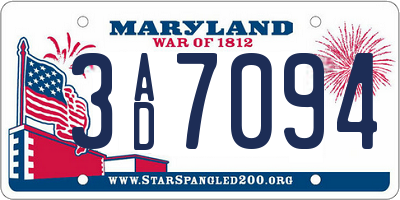 MD license plate 3AD7094