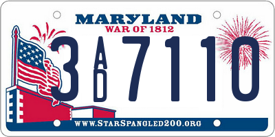 MD license plate 3AD7110