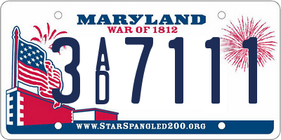 MD license plate 3AD7111