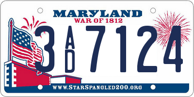 MD license plate 3AD7124