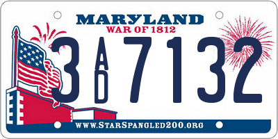 MD license plate 3AD7132