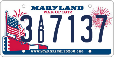 MD license plate 3AD7137