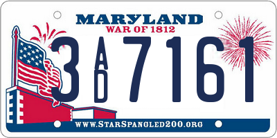 MD license plate 3AD7161