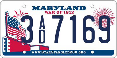 MD license plate 3AD7169