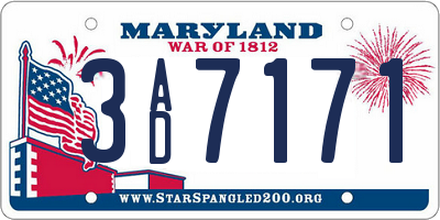 MD license plate 3AD7171