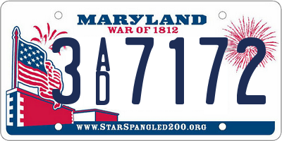 MD license plate 3AD7172