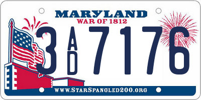 MD license plate 3AD7176