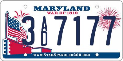 MD license plate 3AD7177