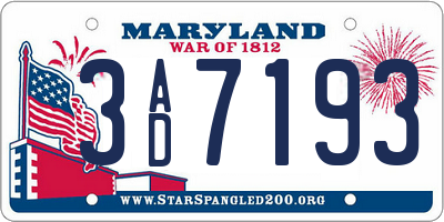 MD license plate 3AD7193