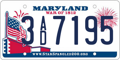 MD license plate 3AD7195