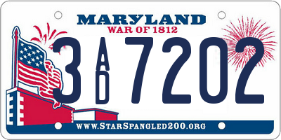 MD license plate 3AD7202