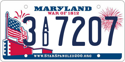 MD license plate 3AD7207