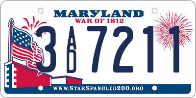 MD license plate 3AD7211