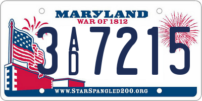 MD license plate 3AD7215