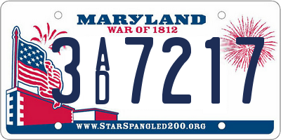 MD license plate 3AD7217