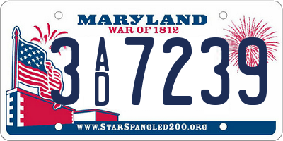 MD license plate 3AD7239