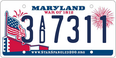 MD license plate 3AD7311
