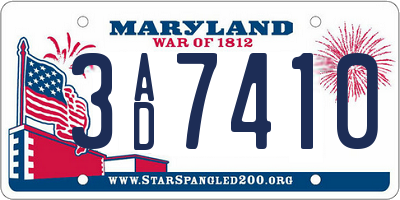 MD license plate 3AD7410