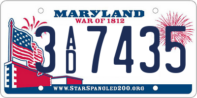 MD license plate 3AD7435
