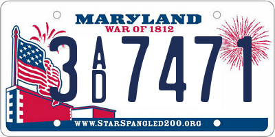 MD license plate 3AD7471