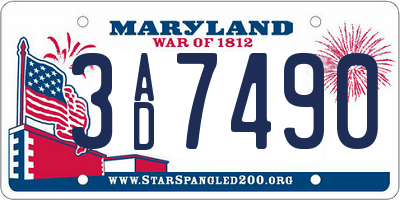 MD license plate 3AD7490