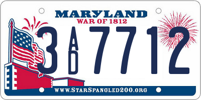 MD license plate 3AD7712