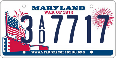 MD license plate 3AD7717