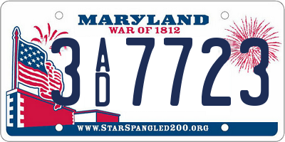 MD license plate 3AD7723