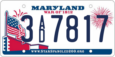 MD license plate 3AD7817