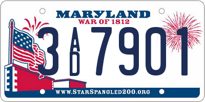 MD license plate 3AD7901