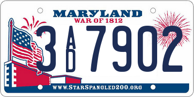 MD license plate 3AD7902