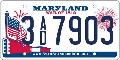 MD license plate 3AD7903