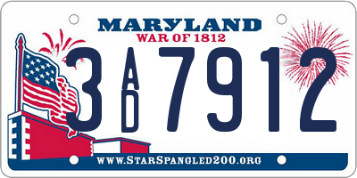 MD license plate 3AD7912