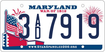 MD license plate 3AD7919