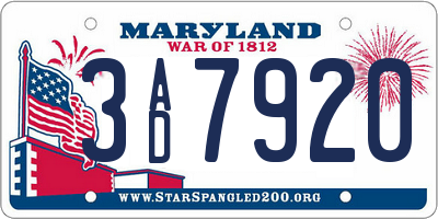 MD license plate 3AD7920