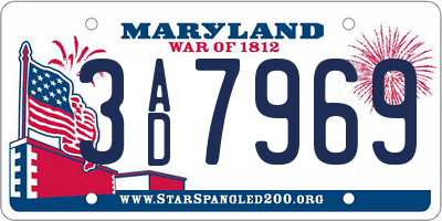 MD license plate 3AD7969