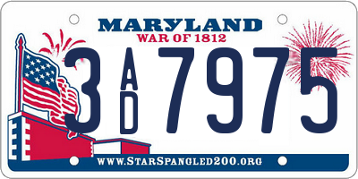MD license plate 3AD7975