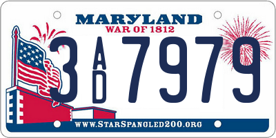 MD license plate 3AD7979